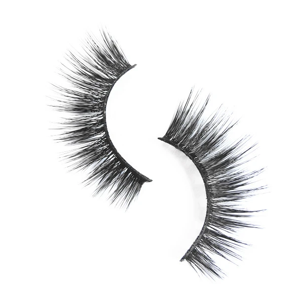 

cheap synthetic fiber 3d eyelashes with custom packaging box, Black