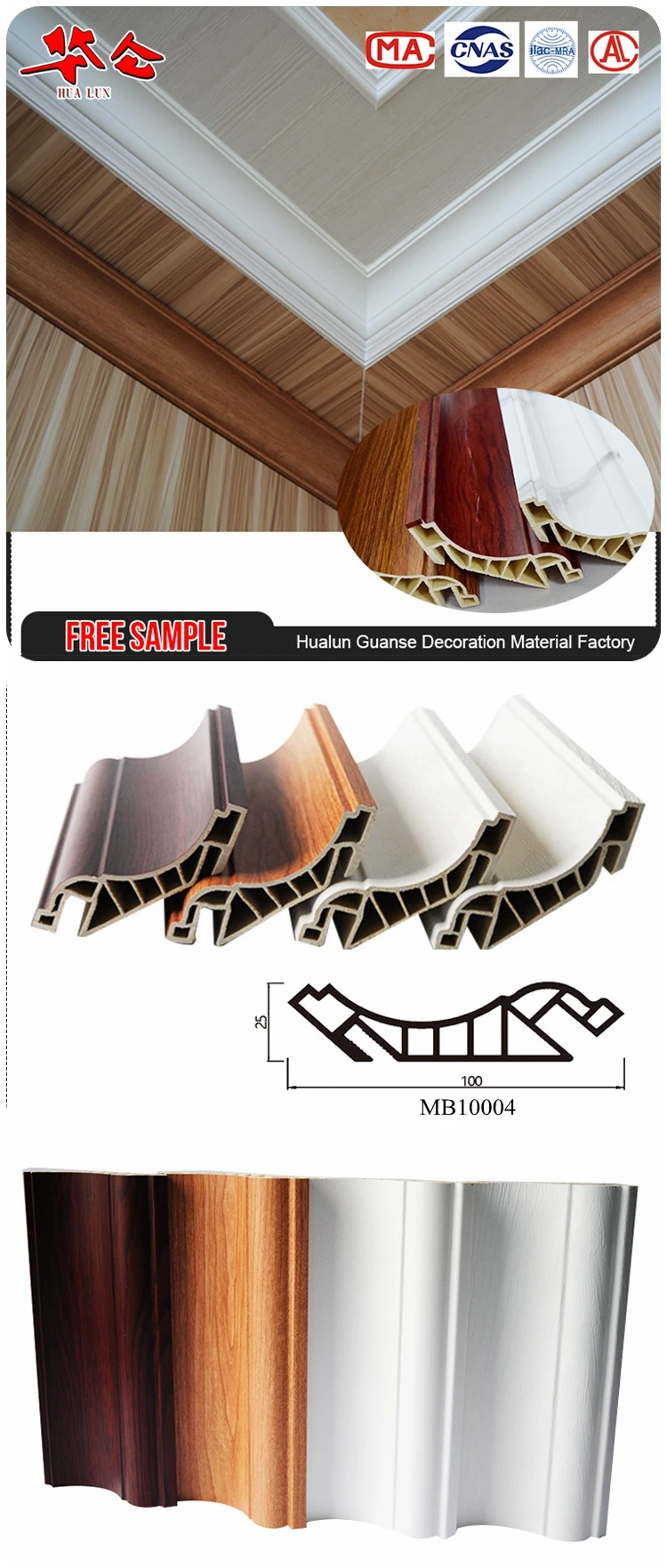 Factory Price Hotel New Design Fireproof China Wall Ceiling Plastic