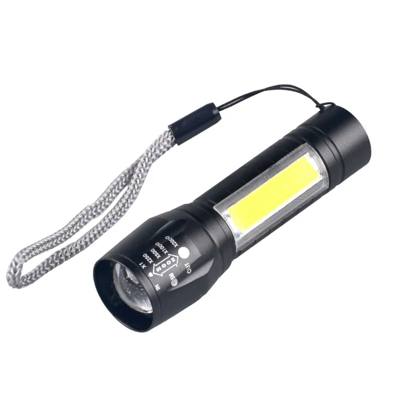 Portable Mini Pocket Zoomable USB Rechargeable LED Light Flashlight Torch LamU_M 