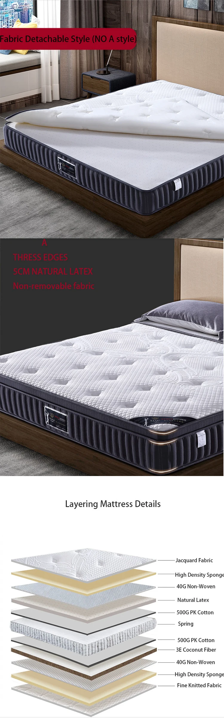 High Density Compress Mattress Memory Foam Mattress Bed Latex Mattress