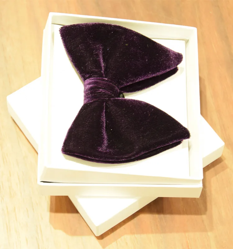 latest purple black velvet bow ties