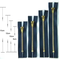 

#3-#4 YG puller semi lock jeans brass black/navy color zipper for clothing accessories