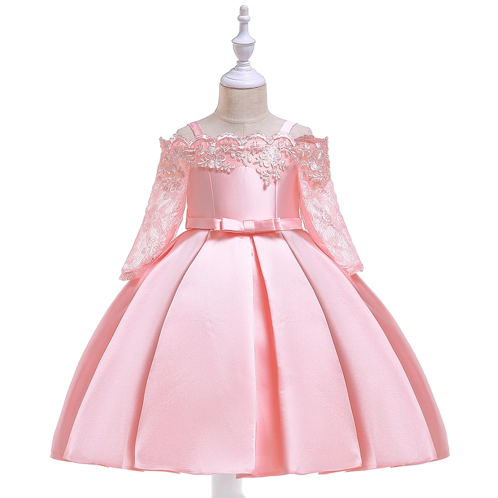 

Branded Kids Clothes Baby 1 Year Old Luxury Communion Party Wear High quality Dress L5083, White;pink;maroom;red;ect