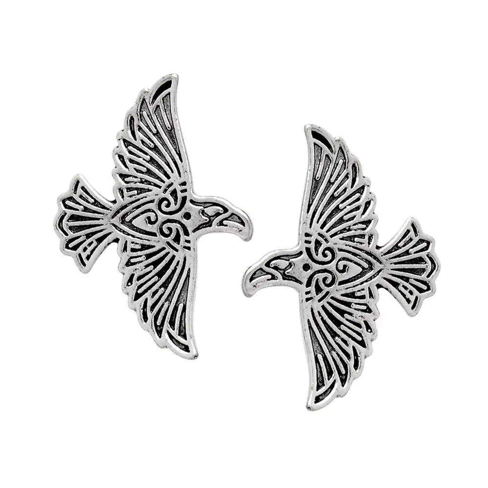 

Viking Flying Raven Pin Norse Crow Medieval Silver Bronze Coat Cloak Brooch Pins Retro Vintage Jewelry for Men Gift, Picture