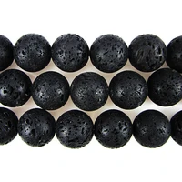 

High Quality A grade Natural Black Lava Stone Beads For Jewelry Making (AB091)