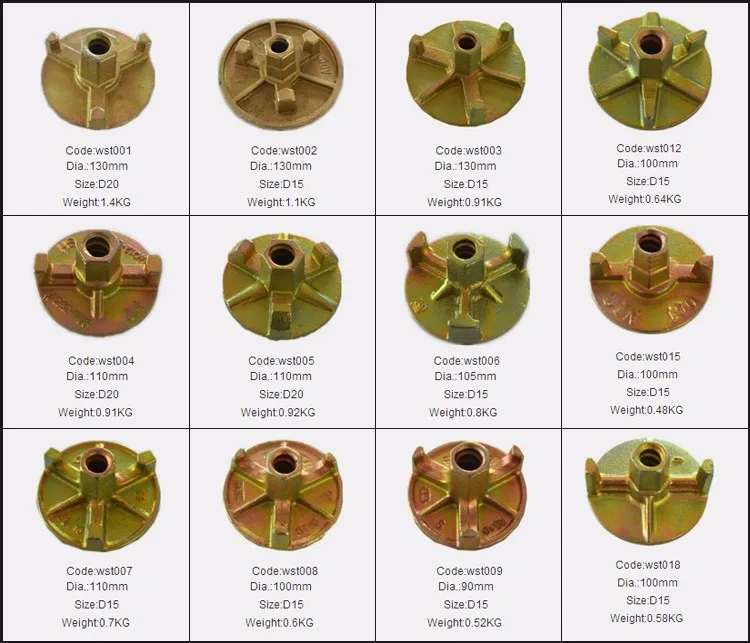 Formwork System Tie Rod Wing Nut/casting Iron Formwork Wing Nut/three