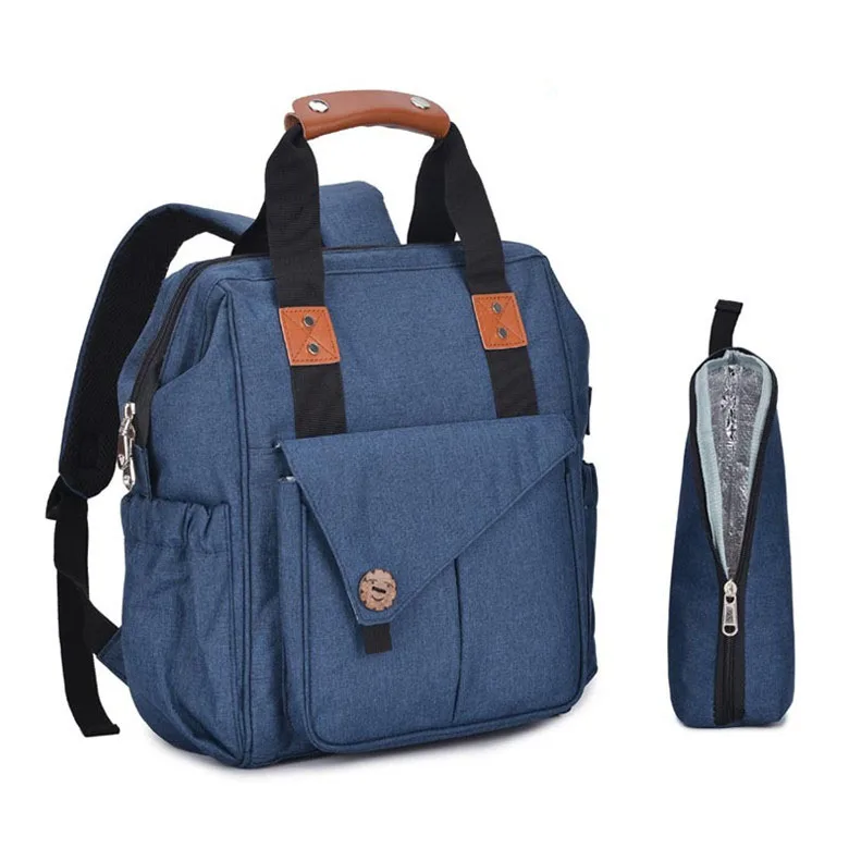

Wholesale Fashion Lightweight Diaper Bag Stripes Twin Diaper Bag Backpack Set Baby Diaper Bag Mummy with Insulated Bottle Pocket