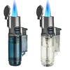 Wholesale butane gas refill lighter three jet flame lighter windproof torch igniter for cigar