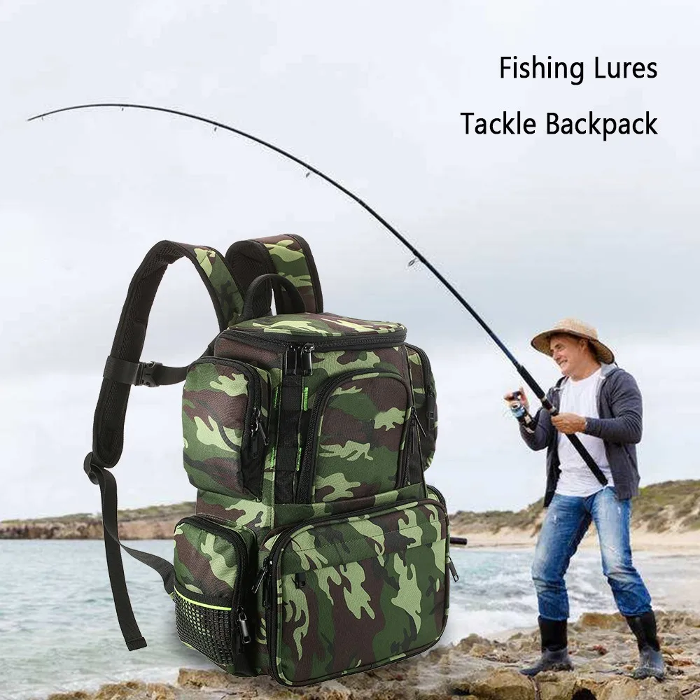 Custom Waterproof Fishing Backpack Lures Bait Storage Fishing Bag For ...