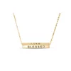 925 Sterling Silver Inspirational Engraved Blessed Bar Necklaces for Women