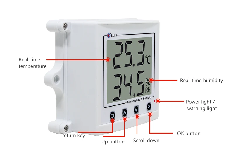 Waterproof RS485 analog output wall mounting air temperature humidity sensor 485 with display