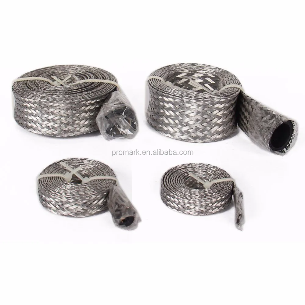 Chrome Flex Braided Stainless Steel Hose Sleeving Kit Radiator,Vacuum,Heater And Fuel Line