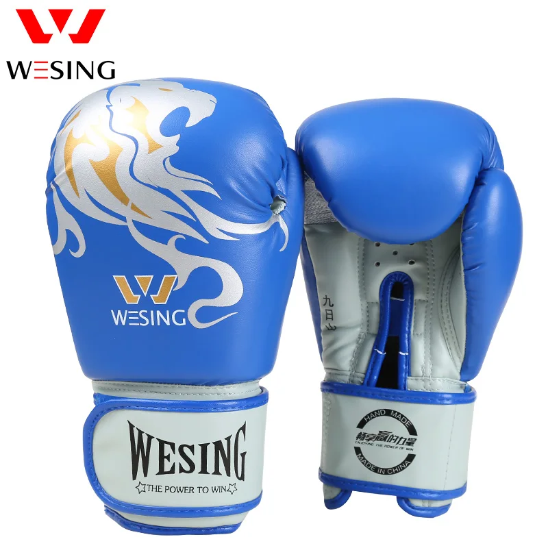Wesing Lion Printing Boxing Gloves Custom Printed Boxing Gloves For