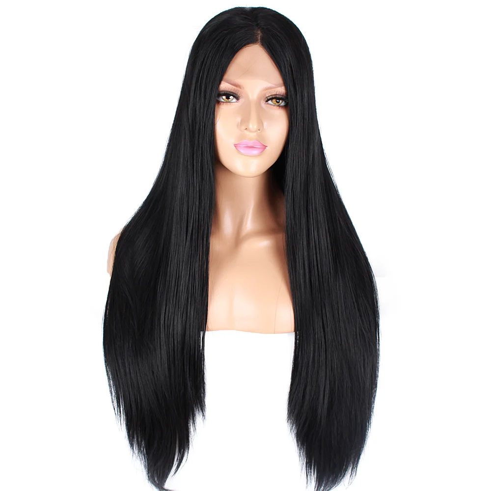 

Wholesale manufactures silky straight cheap synthetic hair lace front wig