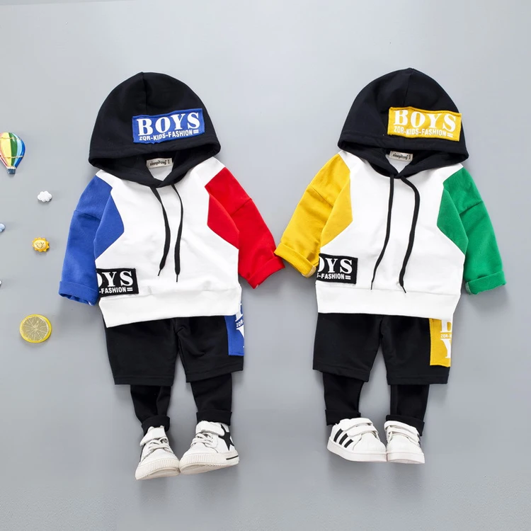 2019 Mid Year Sle fashion boy long sleeve hoodies full clothing set 2pcs boy clothing toddler boy clothes set