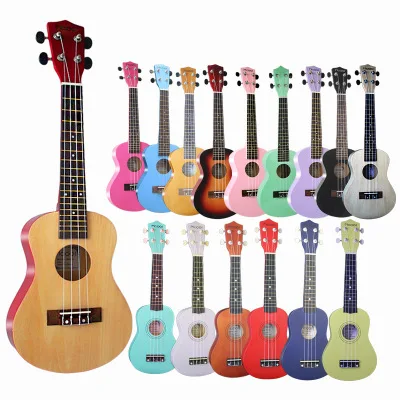 

Fashion Style Multiple Color Good Quality Ukulele 21 Inch For Beginners