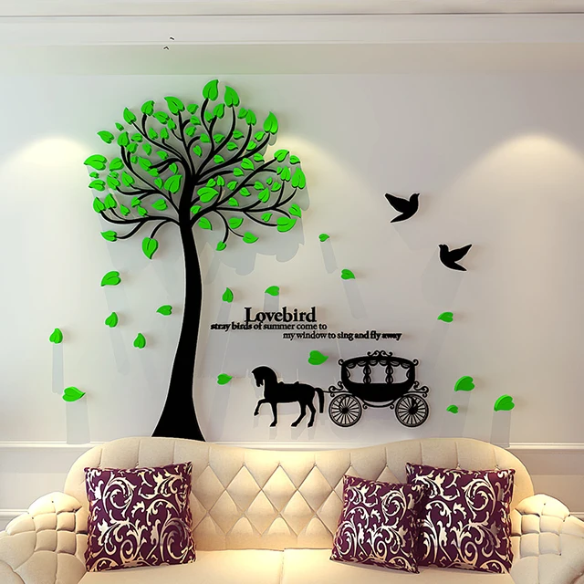 
3d wall stickers home decor XL tree wall decals art acrylic custom tree wall stickers 