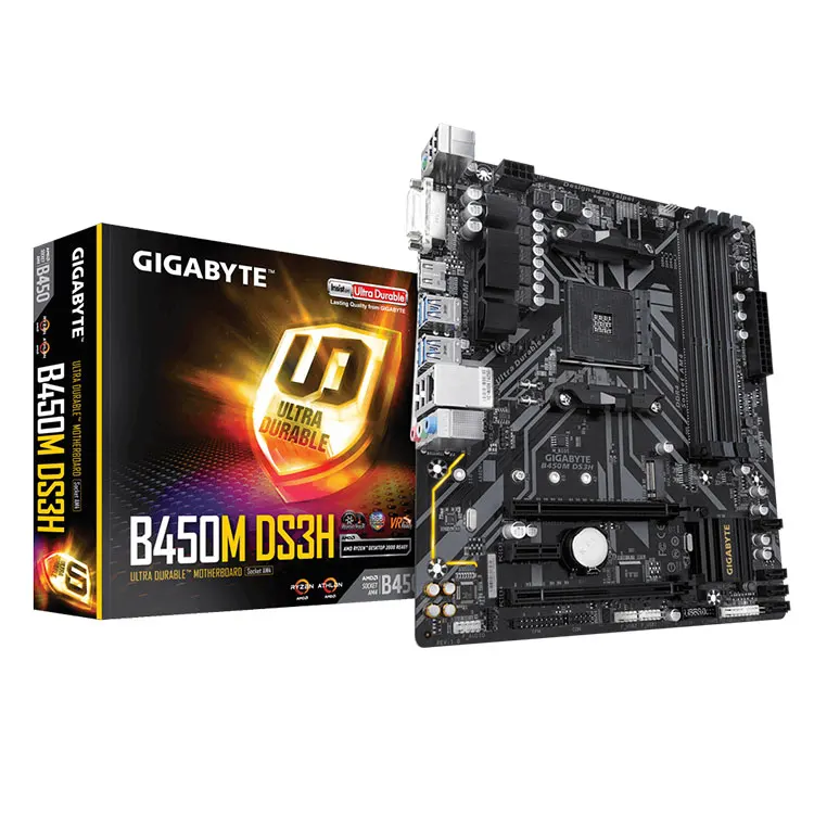 

GIGABYTE AMD B450M DS3H 64GB DDR4 AM4 Socket PCI Express 3.0 Micro ATX Motherboard