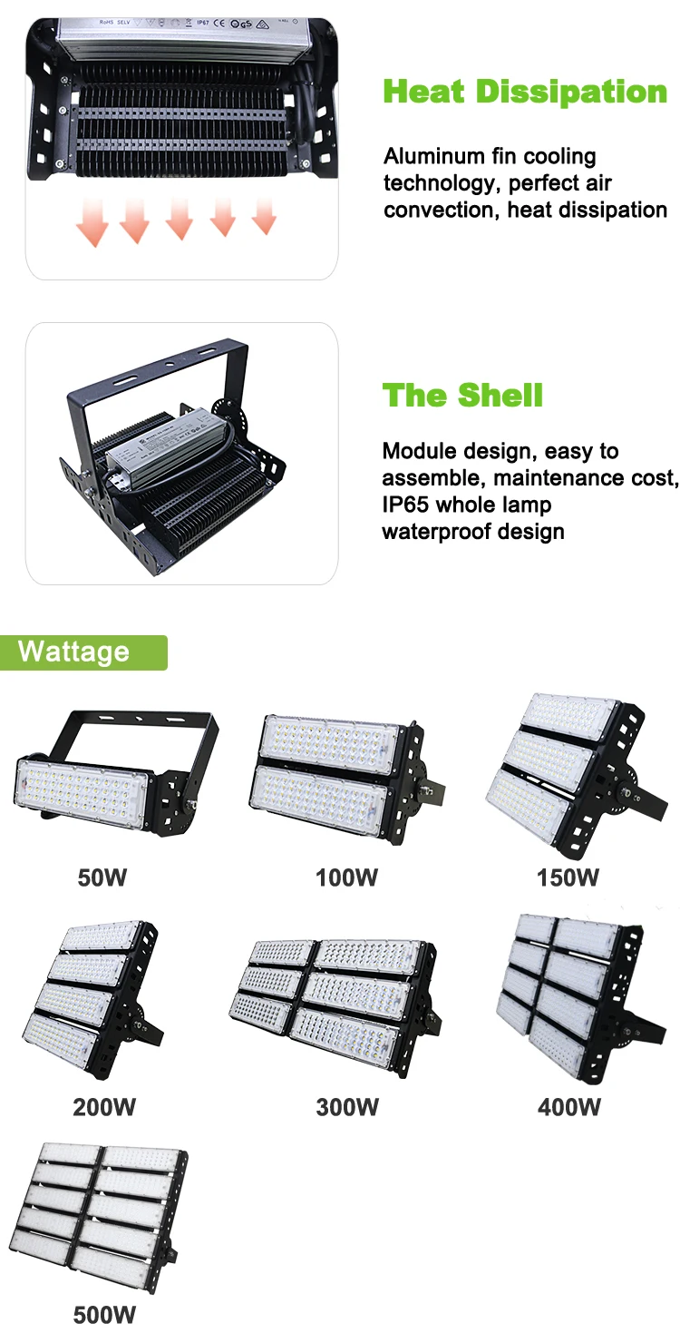 High quality led flood light 200W 300W 400W 500W 600W High Mast Lamp Sport Tennis Court Led arena lights