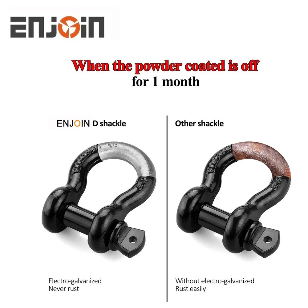 Enjoin Shackles 3/4" (2 Pack) D Ring Shackle Rugged Off Road Shackles