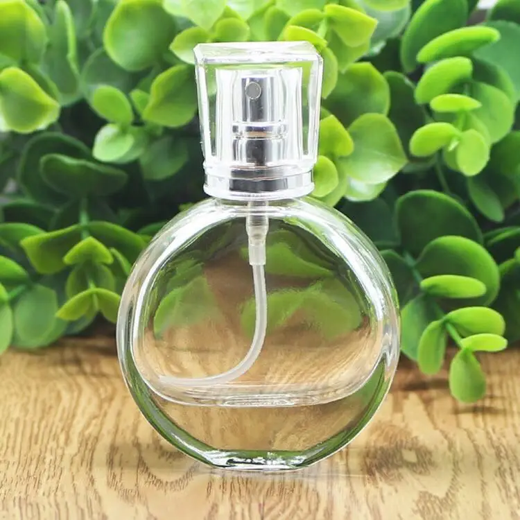 Oval Shape Clear Glass Perfume Bottle Refillable Pump Atomizer Perfume