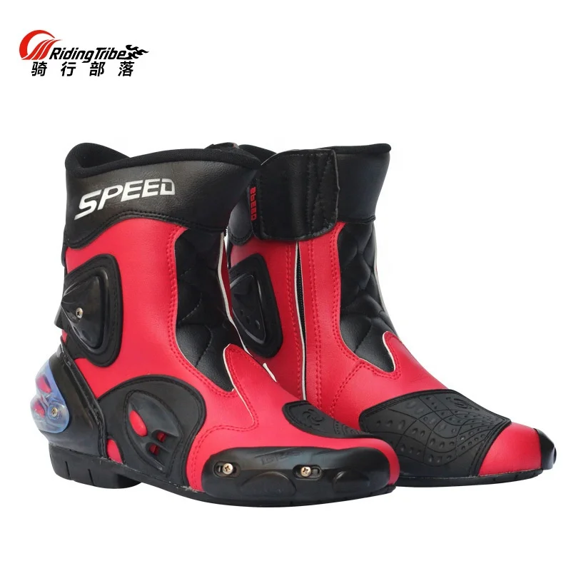 BIKER Pro Men Motorcycle Off Road Racing SPEED Sport wear Leather Motocross ankle Boots Shoes with Ankle Joint Protective Gear