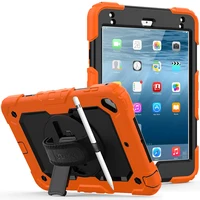 

For Apple iPad Mini 5 kids shockproof case with rotate stand and hands strap