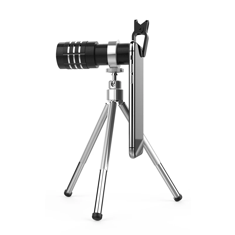 

Universal clip 12x telescope lens for all cellphones, Black