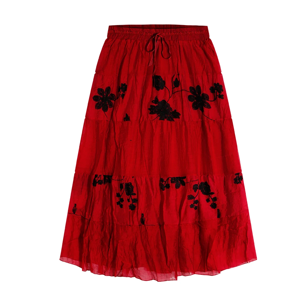 

Wholesale hot-sale a-line midi boho maxi printed pleated maxi girls skirt