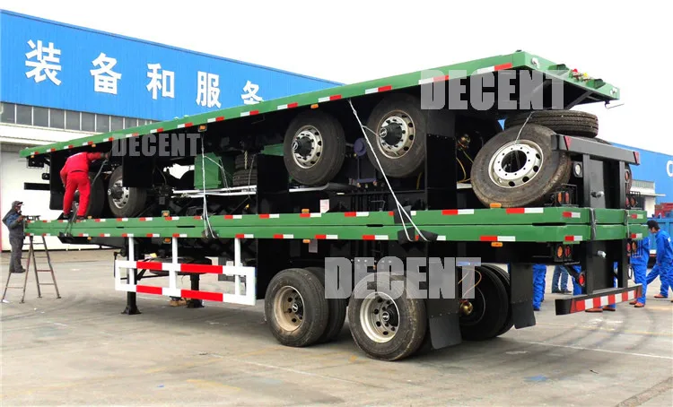 3 Axle good new 40ft flatbed Container Semi Trailer for sale