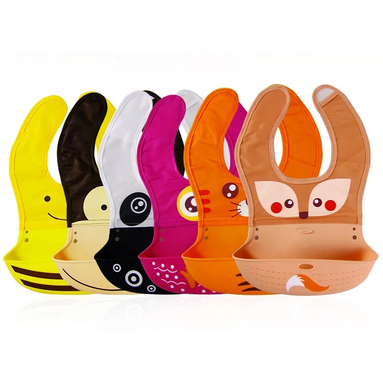 

2017 Wholesale high quality waterproof silicone infant bibs, As photo