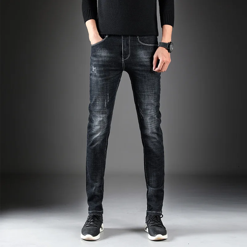 

Black Blue Skinny Street Style Jeans For Men