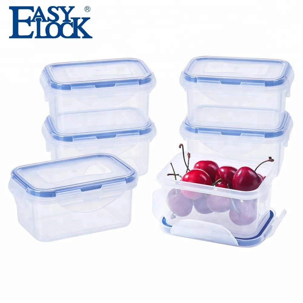 

[6Pack] 6.1oz Baby Food Storage BPA-Free Airtight Plastic Containers Set, Rectangular Small Bento Lunch Boxes, Clear;transparent