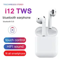 

Custom OEM ODM i12 i12s twins tws 5.0 earphone Bilateral Stereo Mini Bluetooth true wireless earbuds with popup and real battery