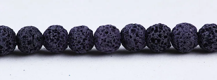 wholesale 8mm round shape natural lava rock stone strand loose