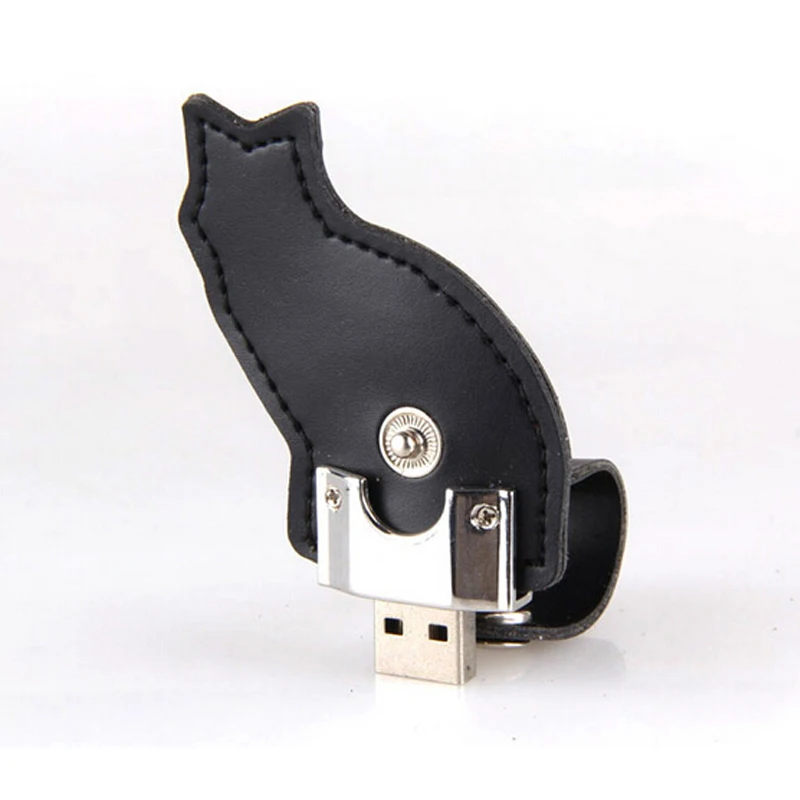 

Promotional Logo Cat Shape Usb Flash Drive 16G Leather