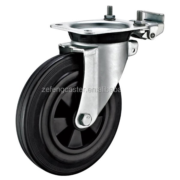 
Garbage Bin Casters with black Rubber Wheels 
