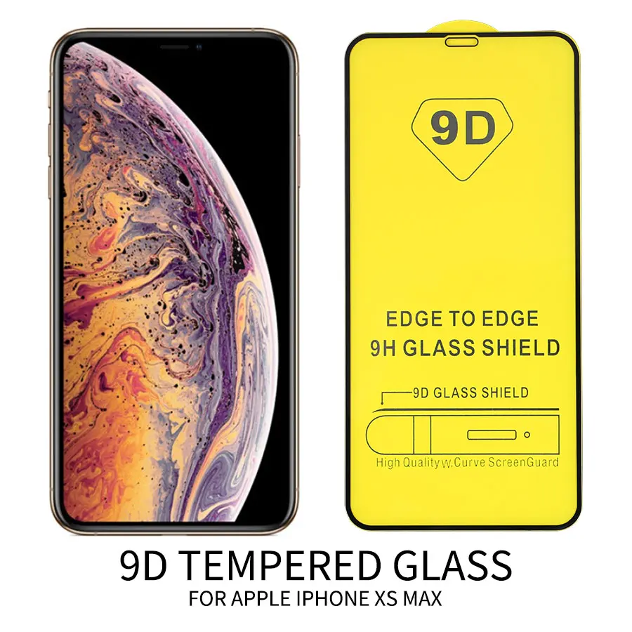

9D Full Glue Curved Tempered Glass For iPhone XS Max Full Screen Protector Glass For iPhone X XR Protective Film