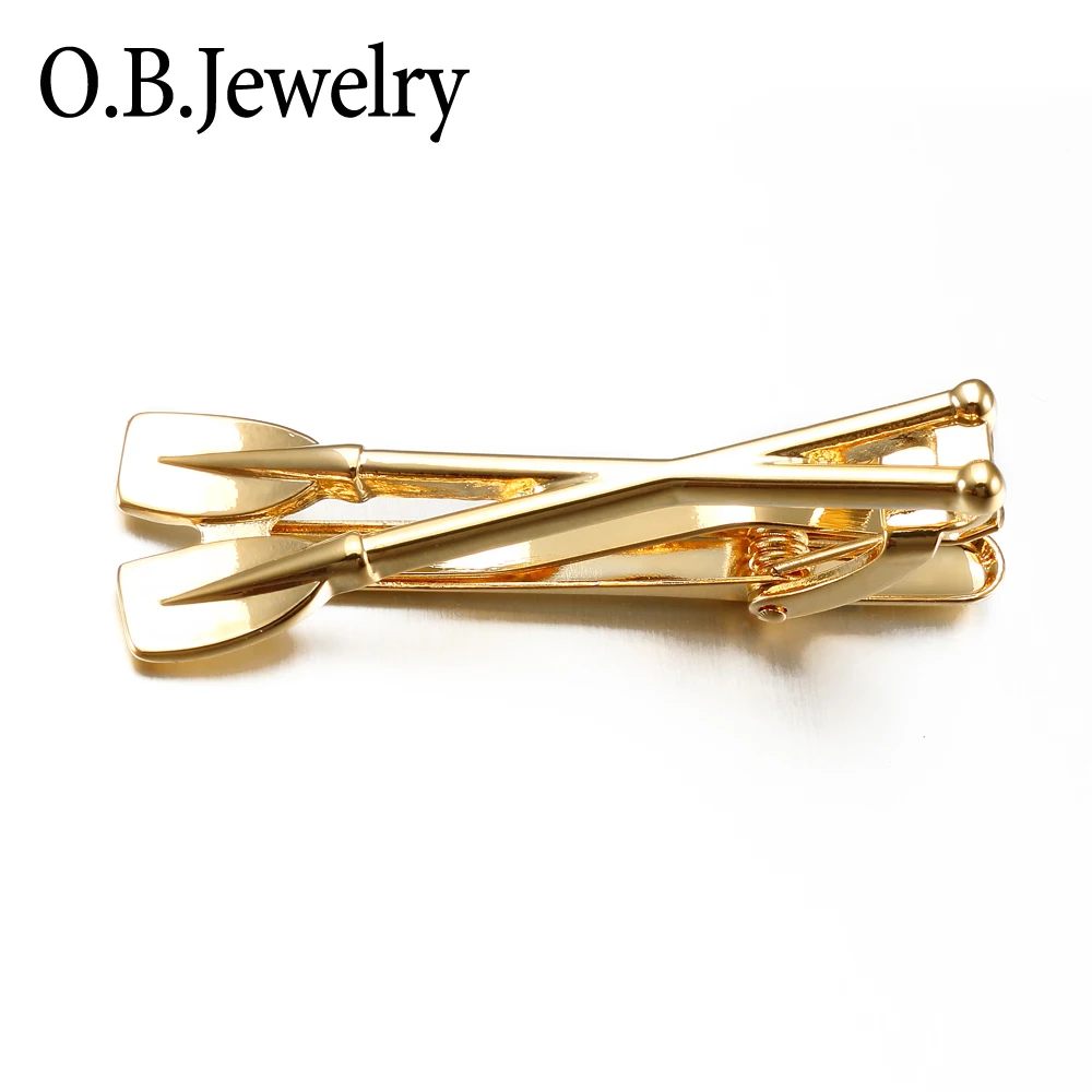 

OB Men's Jewelry Paddle Shape Tie Clips Pin Tie Bar for Mens 18K Gold Plated Mens Tie Clip With Free Shipping