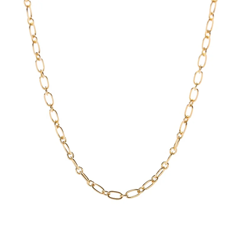 

A075A Bulk Wholesale 18K Gold Chain Choker 925 Sterling Silver Chain Necklace