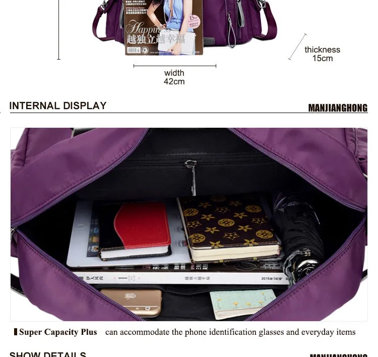 2020 Wholesale popular nylon blank handbags with leather adjustable straps