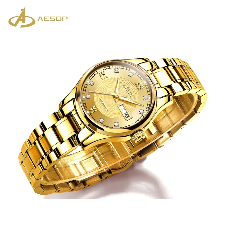 

luxury watch automatic chronograph lady watch fashion mechanical automatic lady watch in stock, 9 colors to choose