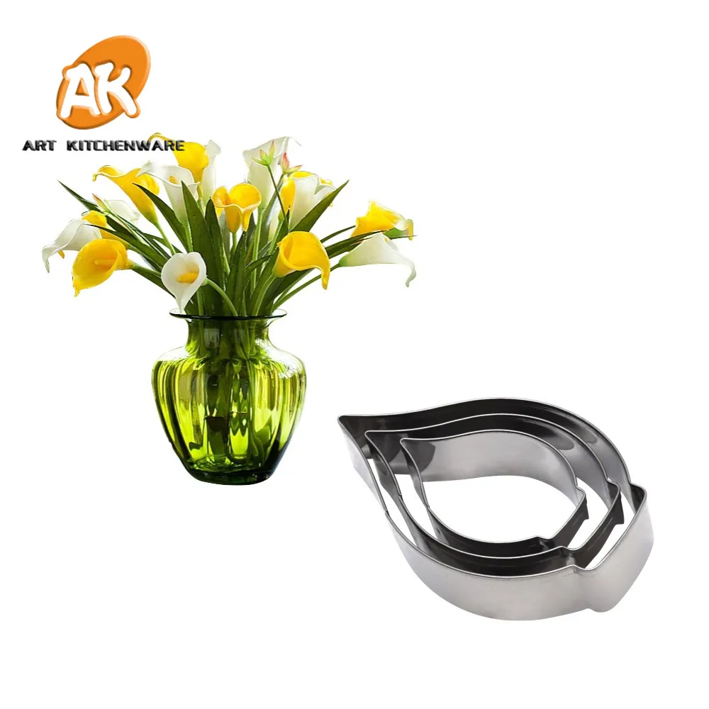 

AK Certification Fondant Cutter Tools Cake Decorating Calla lily Cutter Set Cookie Cutters S365, Siliver