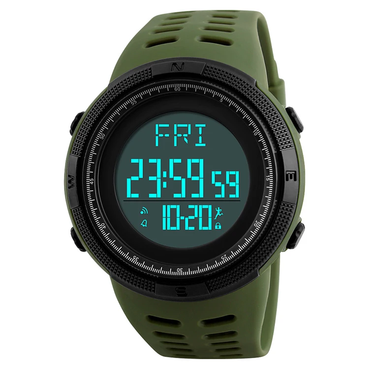 

SKMEI 1295 china manufacturer 5 atm waterproof sport watch pedometer digital military watches oem men wrist, 2 colors