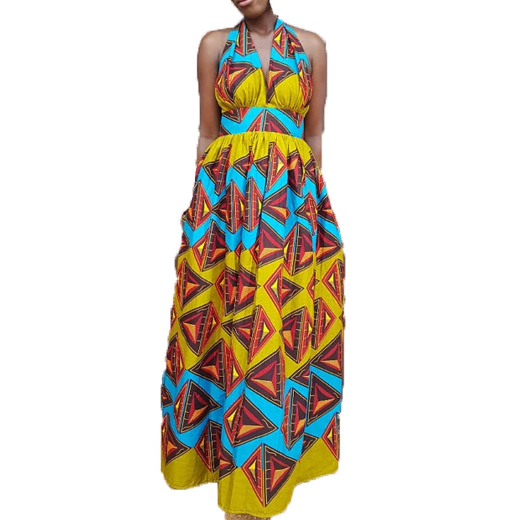 

african print designs womens plus size sexy backless long maxi dresses, Customerized color