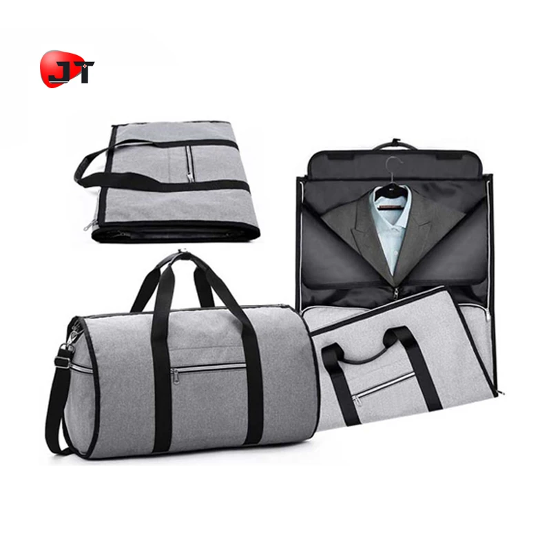 

Large Capacity Mens Holdall Travel Foldable Hangeroo Garment Storage Duffel Bag For Suit, Grey, black,blue,or customized