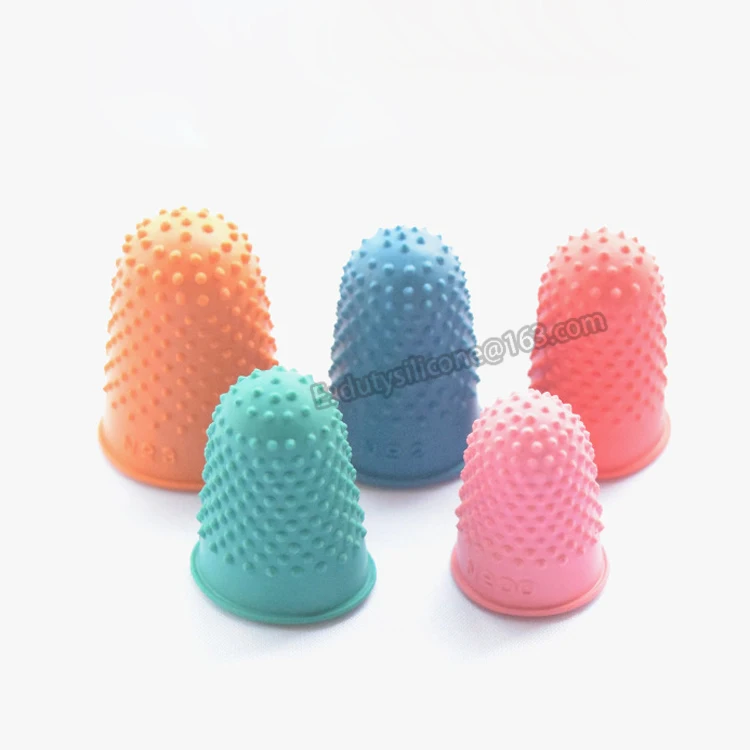 Pink Pearl Medium Size Ring Silicone Rubber Finger Tips Anti-Slip Thimble 
