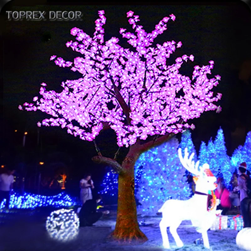 

Outdoor decoration event garden landscaping led light up cherry blossom artificial tree