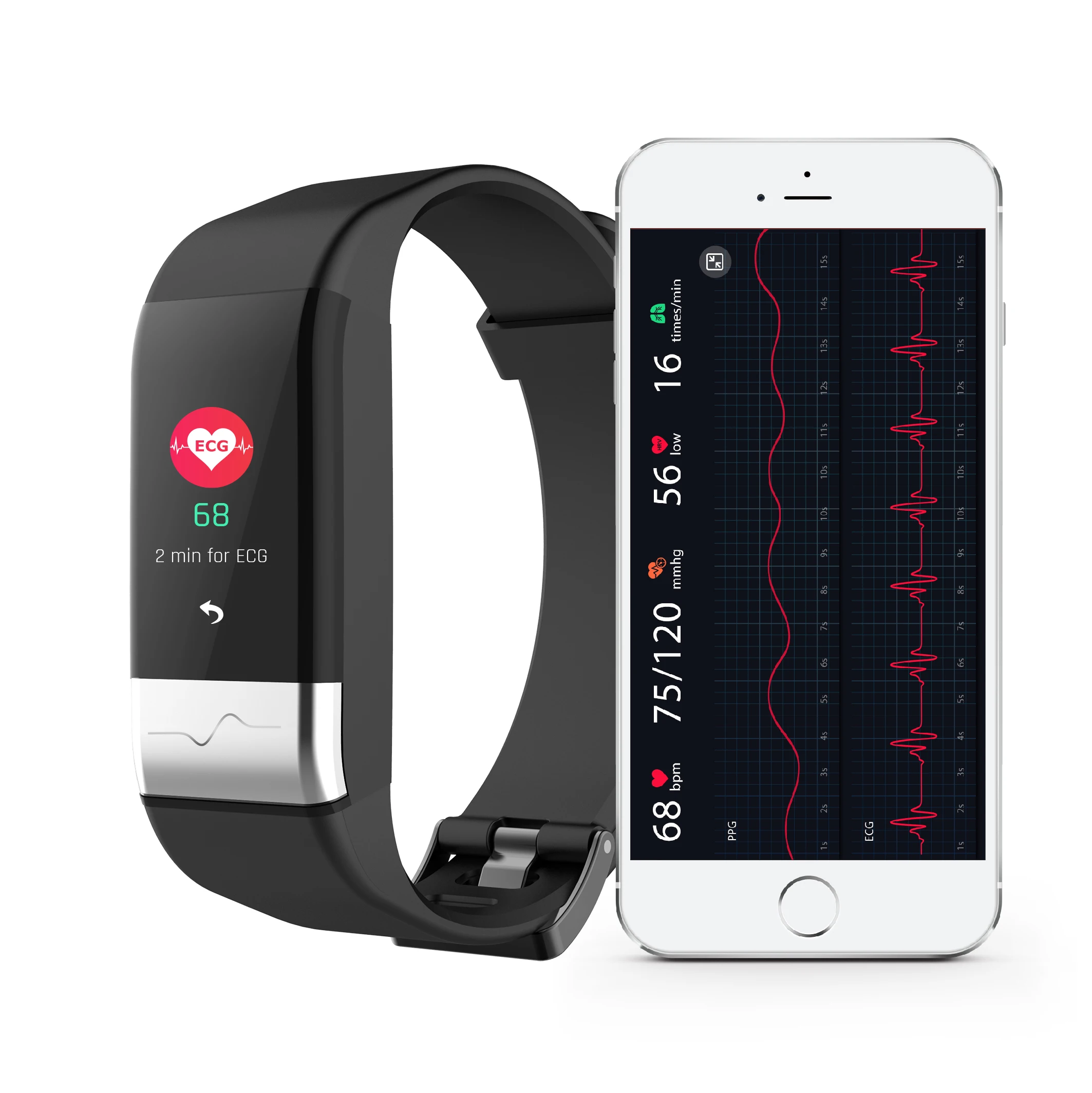 2019 latest J-Style New Smart Watch ECG+PPG Monitoring HRV Reporting Blood Pressure and Heart Rate Smart Bracelet Fitness