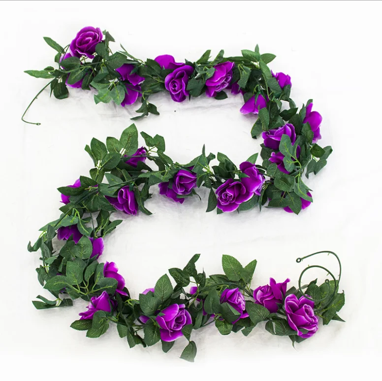 Wholesale Silk Roses Garland Artificial Hanging Flowers Vines Buy